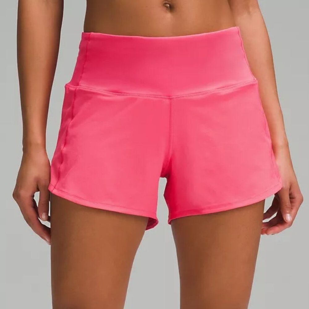 Lululemon Mid Rise Speed Up Shorts in Bubblegum Pink